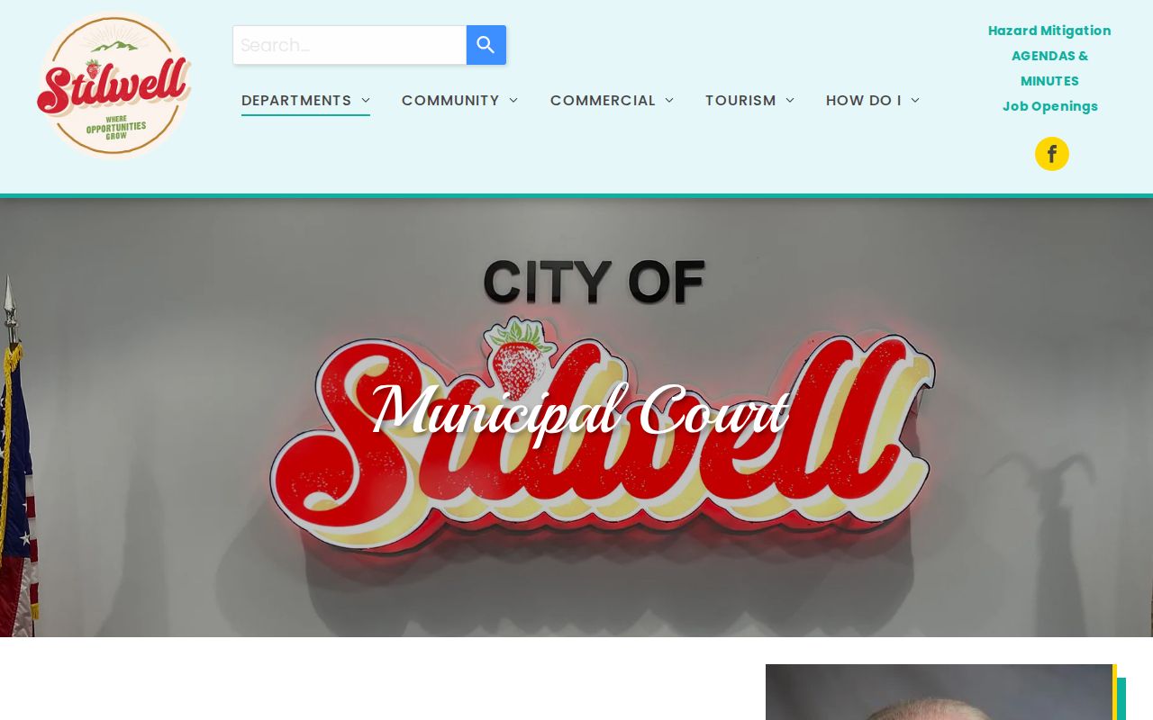 Stilwell official municipal court page with judge and meeting schedule