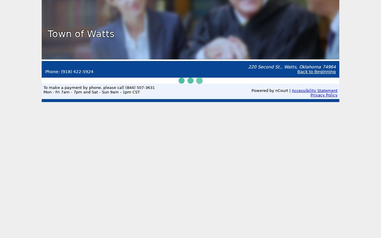 Watts city-linked payment page used only for local payment routing